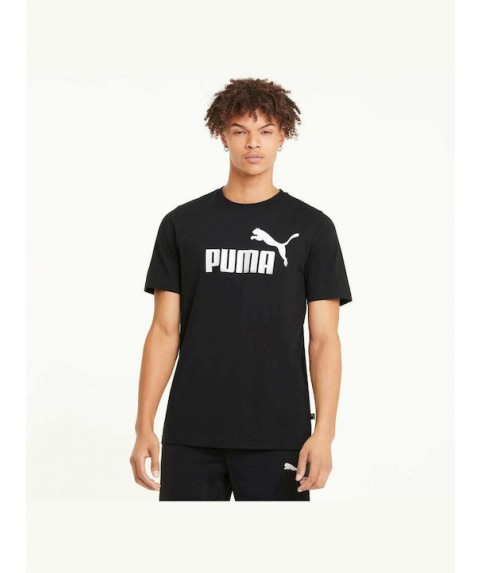 Puma Ανδρικό T-shirt Μαύρο με Λογότυπο 586666 01