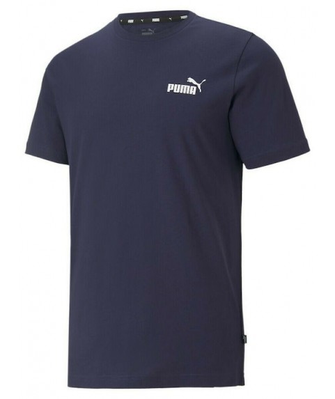 Puma Ανδρικό T-shirt Navy Μπλε με Λογότυπο 586668 06