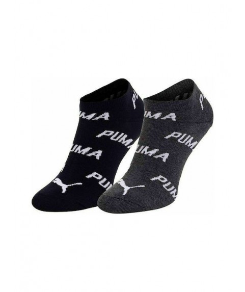 Puma Unisex Κάλτσες Sneaker Dobotex Μαύρο-Ανθρακί 2 Ζεύγοι 907947-01