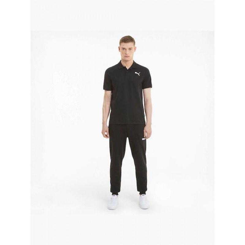 Puma Essentials Ανδρική Μπλούζα Polo Κοντομάνικη Μαύρη 586674-01