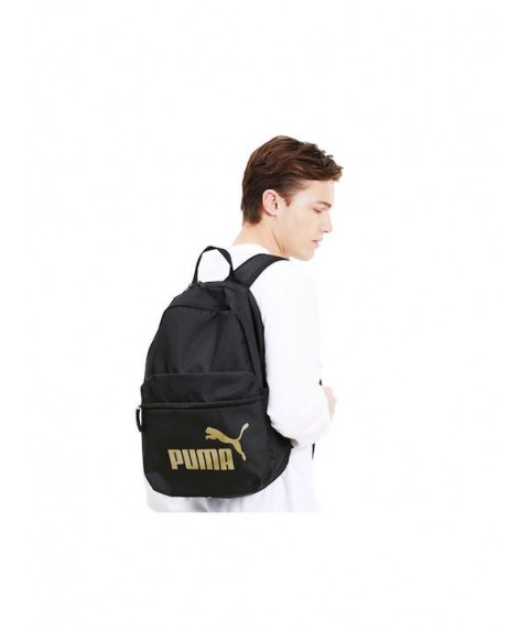 Puma Phase Γυναικείο Υφασμάτινο Σακίδιο Πλάτης Μαύρο Χρυσό 075487-49