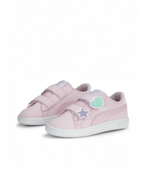 Puma Παιδικά Sneakers Smash V2 Mermaid με Σκρατς για Κορίτσι Ροζ 391899 02