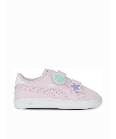 Puma Παιδικά Sneakers Smash V2 Mermaid με Σκρατς για Κορίτσι Ροζ 391899 02