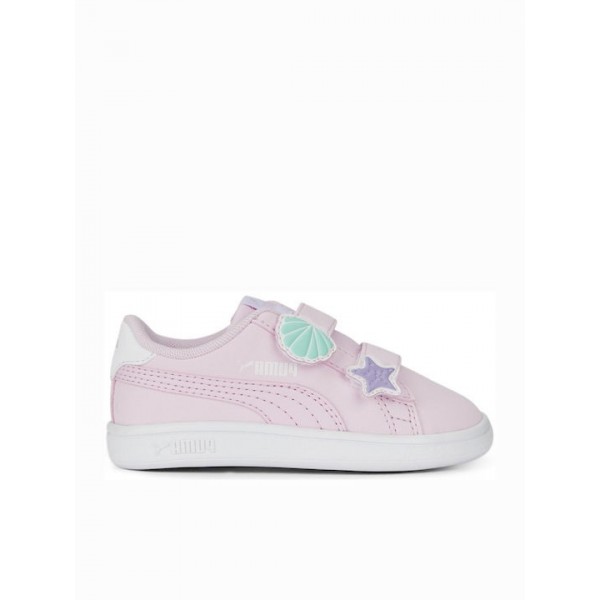 Puma Παιδικά Sneakers Smash V2 Mermaid με Σκρατς για Κορίτσι Ροζ 391899 02