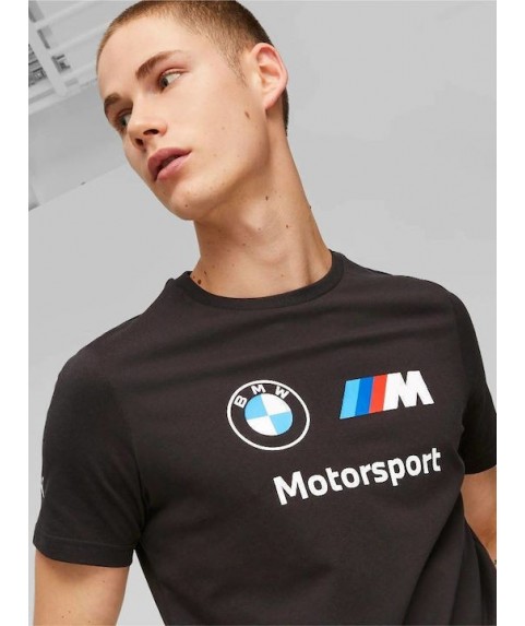 Puma Bmw Motorsport Ess Logo Ανδρικό T-shirt Μαύρο με Στάμπα 538148 01