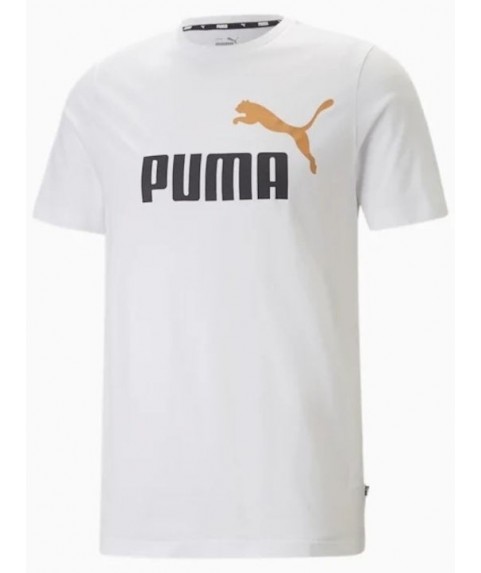 Puma Ανδρικό T-shirt Λευκό με Στάμπα 586759 58