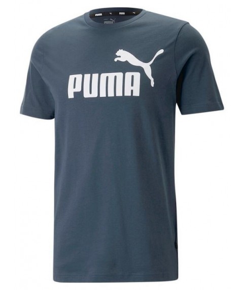 Puma Essentials Ανδρικό T-shirt Πετρόλ με Λογότυπο 586667 61