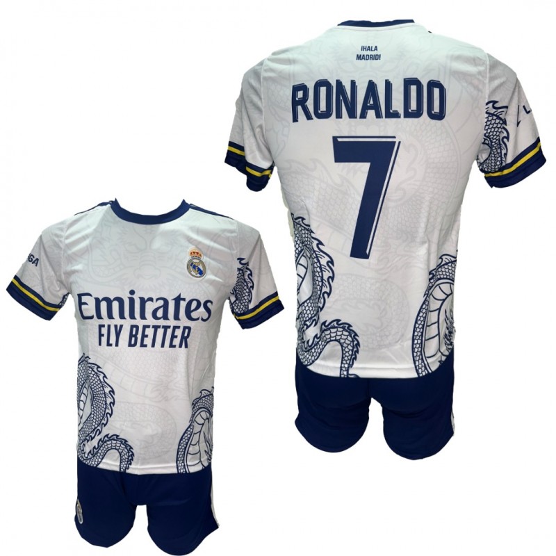 Παιδικό Σετ Ποδοσφαίρου Real Madrid Ronaldo Ασπρο/Μπλε Δράκος 290825-13