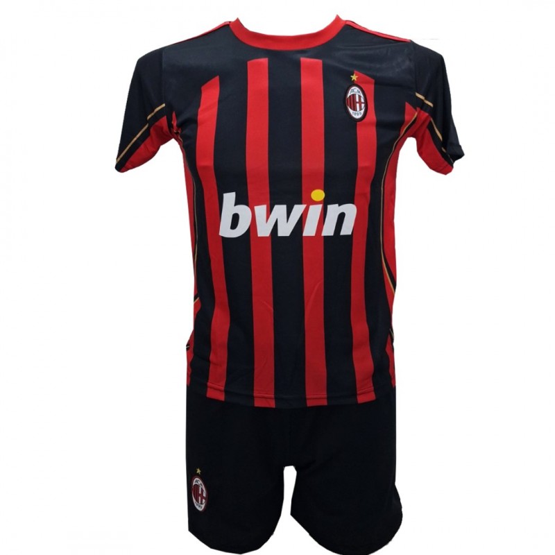 Παιδικό Σετ ποδοσφαίρου Milan Ronaldinho Retro Κόκκινο/Μαύρο 2026-0502