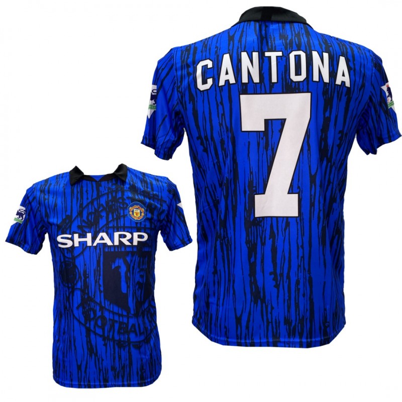 Ανδρική Εμφάνιση Ποδοσφαίρου Manchester United Cantona Retro Μπλε/Μαύρο 7777-03