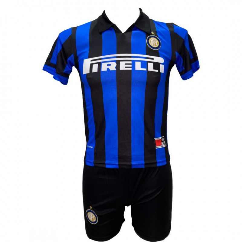 Παιδικό Σετ Ποδοσφαίρου Inter Ronaldo Nazario Retro Μπλε/Μαύρο 0909-03