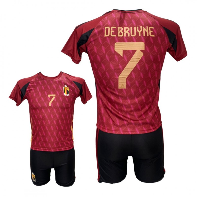 Παιδικό Σετ Ποδοσφαίρου Εθνική Βελγίου De Bruyne Βυσσινί/Μαύρο 80369-02B