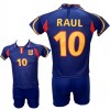 Παιδικό Σετ Ποδοσφαίρου Εθνική Ισπανίας Raul Retro Μπλε/Κόκκινο/Κίτρινο 1909-03