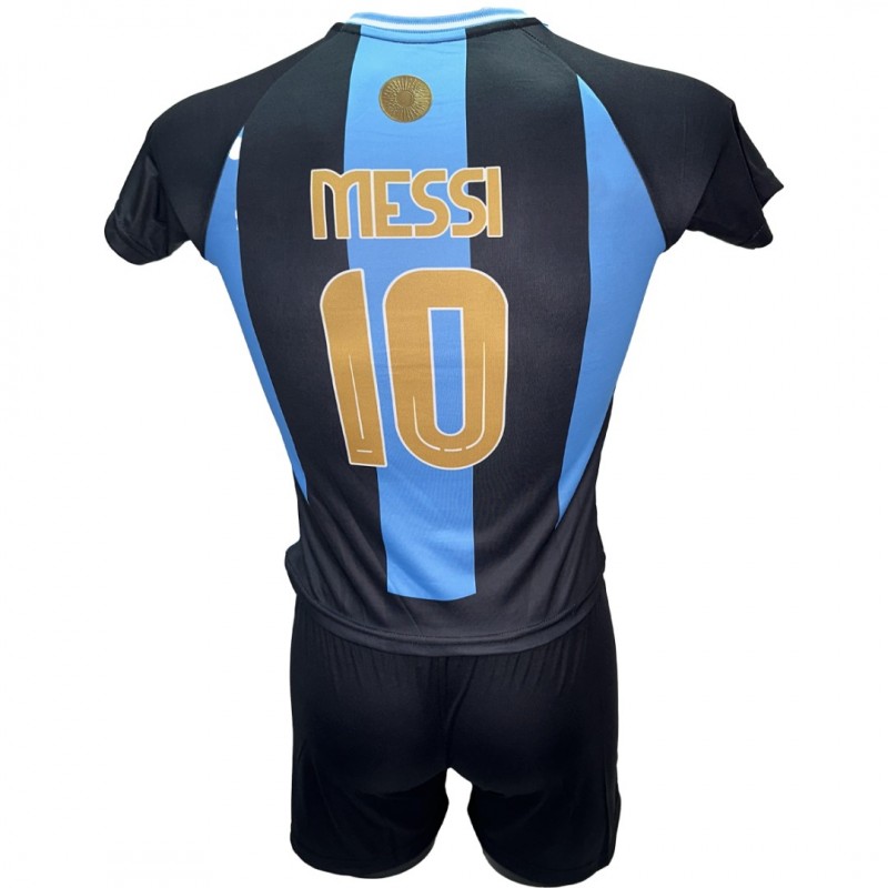 Παιδικό Σετ Ποδοσφαίρου Messi Argentina Γαλάζιο-Μαύρο-ριγέ 260825-04