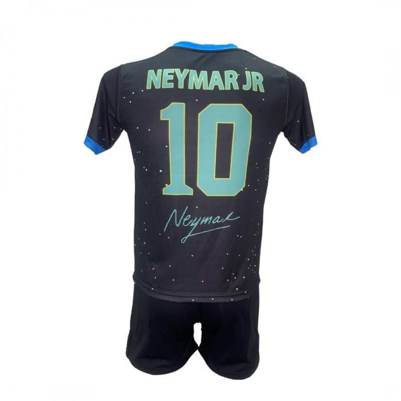 Παιδικό Σετ Ποδοσφαίρου Neymar Εθνική Βραζιλίας Μαύρο/Μπλε SPECIAL EDITION 1005-01