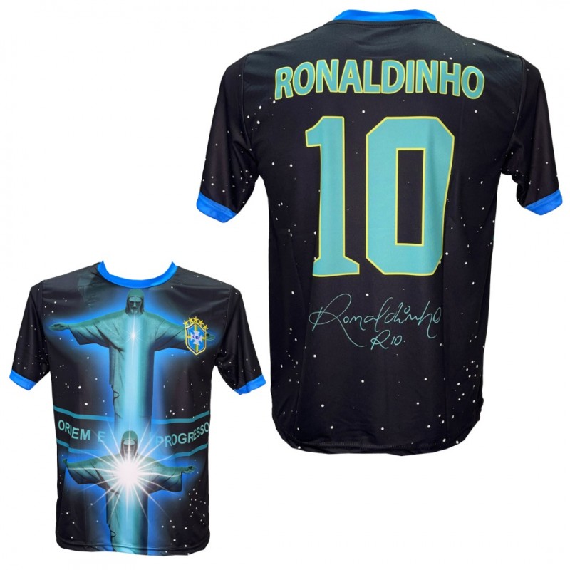 Ανδρική Εμφάνιση Ποδοσφαίρου Ronaldinho Εθνική Βραζιλίας Μαύρο/Μπλε SPECIAL EDITION 100524-03