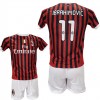 Παιδικό Σετ Ποδοσφαίρου Milan Ibrahimovic RETRO Κόκκινο/Μαύρο 2024-16