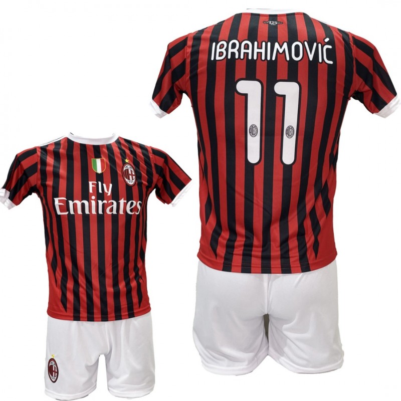 Παιδικό Σετ Ποδοσφαίρου Milan Ibrahimovic RETRO Κόκκινο/Μαύρο 2024-16