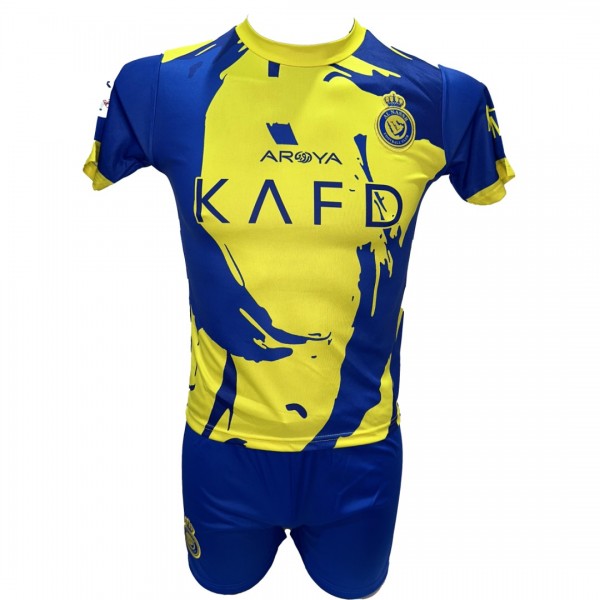 Παιδικό Σετ Ποδοσφαίρου Al Nassr Ronaldo Κίτρινο/Μπλε/Μπλε γράμματα SPECIAL EDITION 290825-19