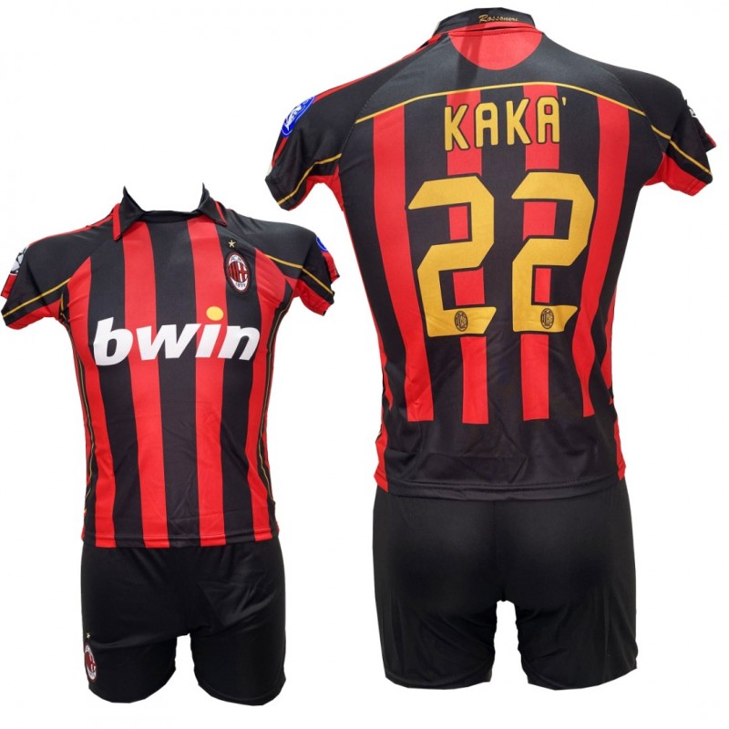 Παιδικό Σετ ποδοσφαίρου Milan Kaka Retro Κόκκινο/Μαύρο 2024-13