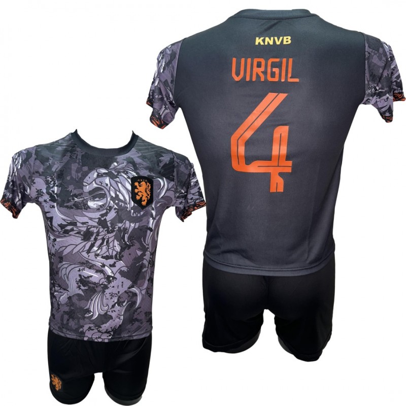 Παιδικό Σετ Ποδοσφαίρου Εθνική Ολλανδίας VIRGIL μαύρο/μαύρο 290825-16