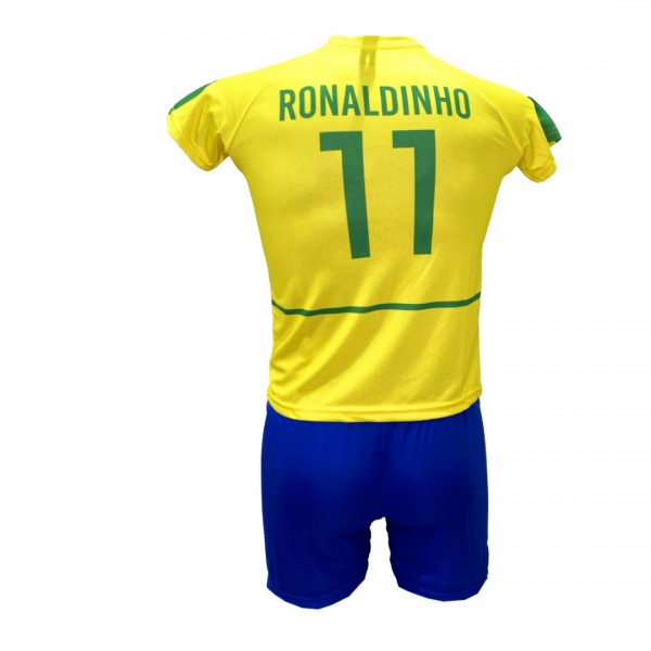 Παιδικό Σετ Ποδοσφαίρου Εθνική Βραζιλίας RONALDINHO Κίτρινο/Πράσινο/Μπλε 2024-02