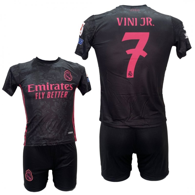 Παιδικό Σετ Ποδοσφαίρου Real Madrid Vini Jr Μαύρο/Ροζ 2211-22B
