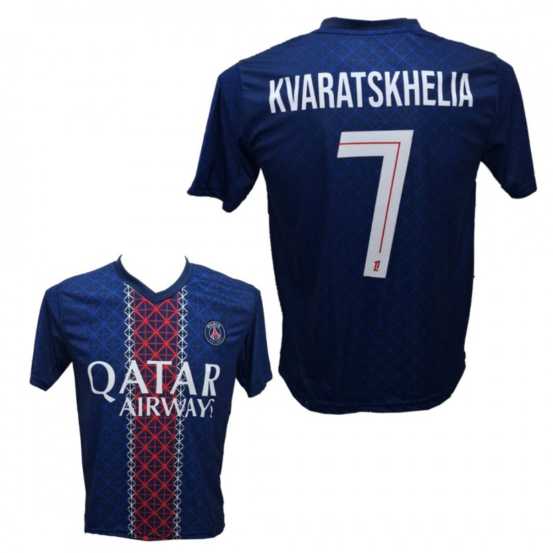 Ανδρική Εμφάνιση Ποδοσφαίρου PSG Kvaratskhelia Μπλέ/Κόκκινο/Ασπρο 270825-15B