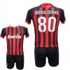 Παιδικό Σετ ποδοσφαίρου Milan Ronaldinho Retro Κόκκινο/Μαύρο 2024-11