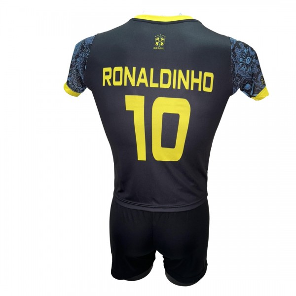 Παιδικό Σετ Ποδοσφαίρου Εθνική Βραζιλίας RONALDINHO Γαλάζιο/ Μαύρο/ Χριστός 290825-21