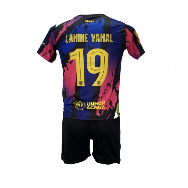 Παιδικό Σετ Ποδοσφαίρου Barcelona Lamine Yamal Μαύρο/Μπλε/Ροζ 24/25 2024-20B