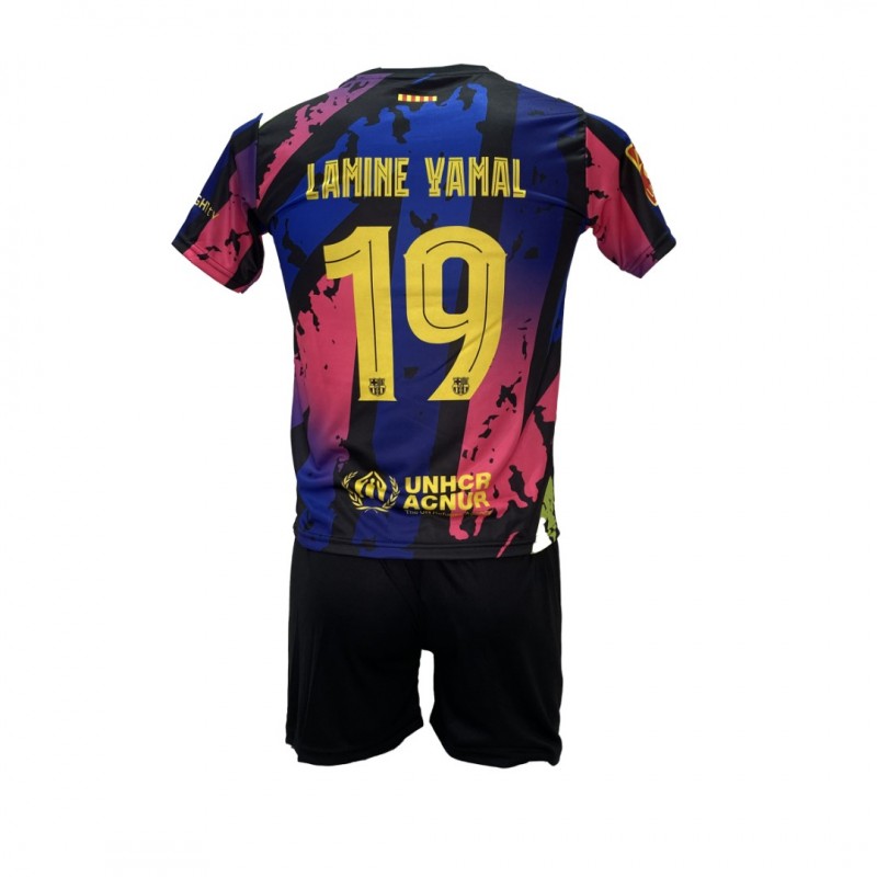 Παιδικό Σετ Ποδοσφαίρου Barcelona Lamine Yamal Μαύρο/Μπλε/Ροζ 24/25 2024-20B