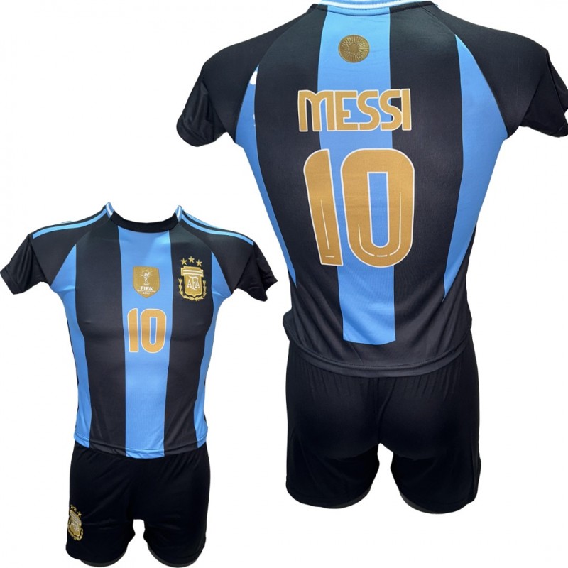 Παιδικό Σετ Ποδοσφαίρου Messi Argentina Γαλάζιο-Μαύρο-ριγέ 260825-04
