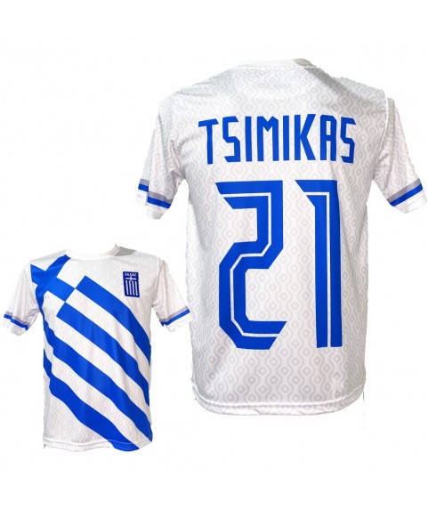 Ανδρικη Εμφάνιση Ποδοσφαίρου Tsimikas Εθνικη Ελλάδος  Ασπρη/Μπλε 10021B-01