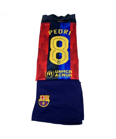 Παιδικό Σετ Ποδοσφαίρου Barcelona Pedri Μπλε-Κόκκινη Ρίγα 2028
