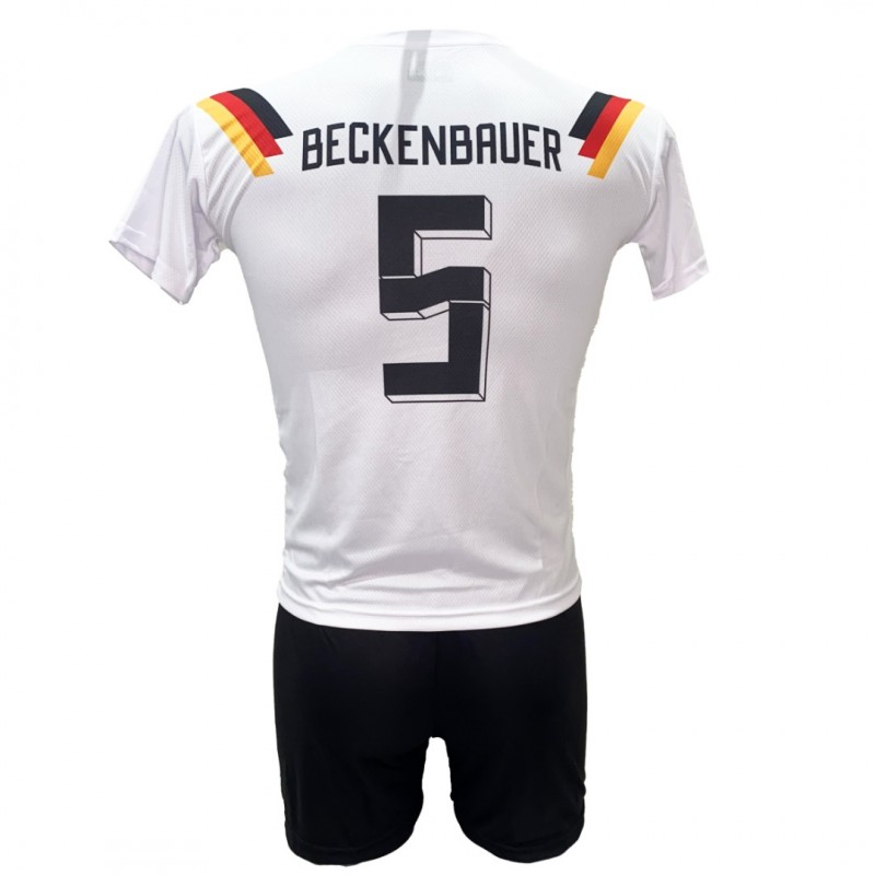 Παιδικό Σετ Ποδοσφαίρου Εθνικη Γερμανίας Beckenbauer Retro Λευκό/Μαύρο 1990-92
