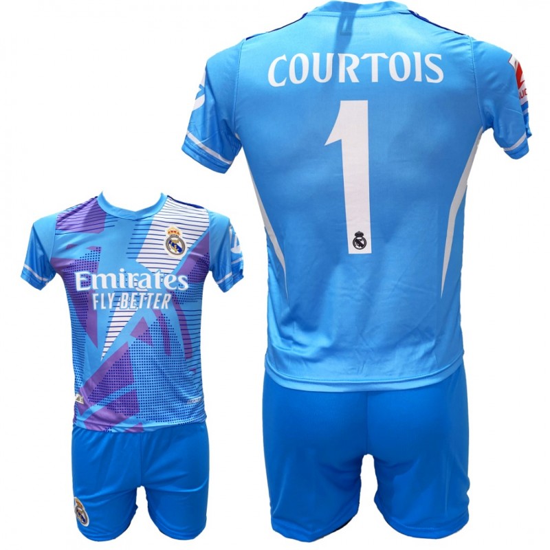 Παιδικό Σετ Ποδοσφαίρου Real Madrid Courtois Γαλάζιο/Ασπρο/Μωβ 2211-25