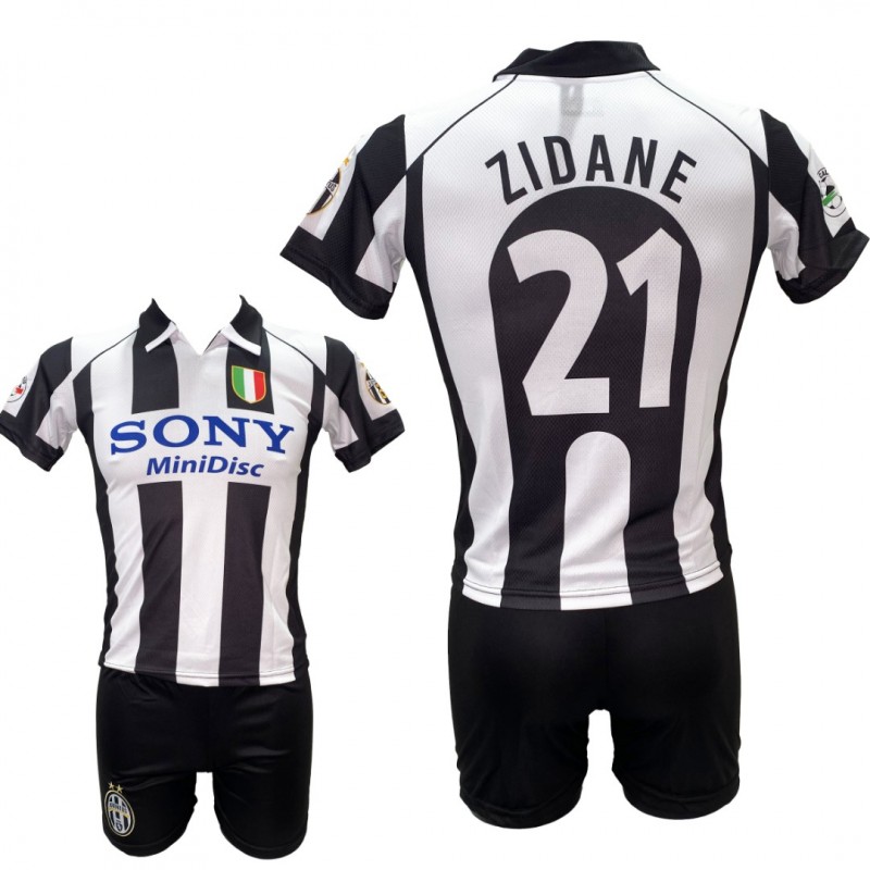 Παιδικό Σετ Ποδοσφαίρου Juventus Zidane Retro Ασπρο/Μαύρο 120798-02