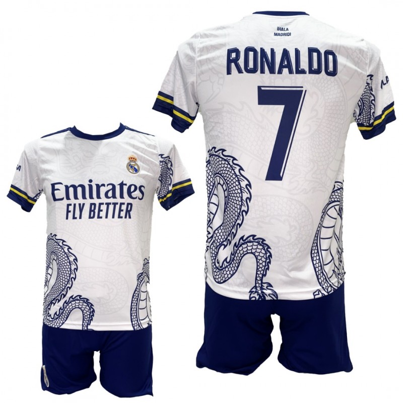Παιδικό Σετ Ποδοσφαίρου Real Madrid Ronaldo Ασπρο/Μπλε Δράκος 2211-38