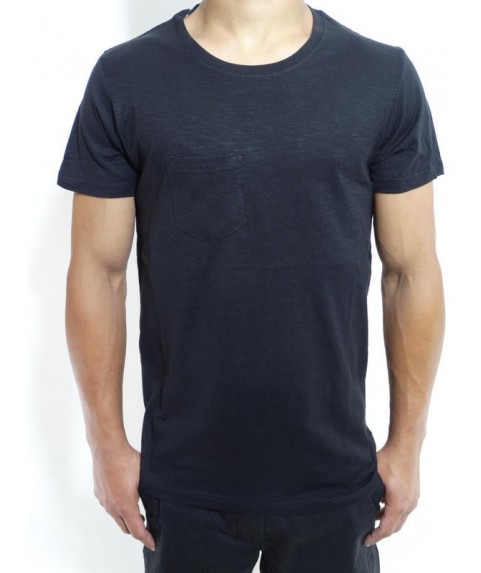 SLUB TEES WITH POCKET JET BLACK