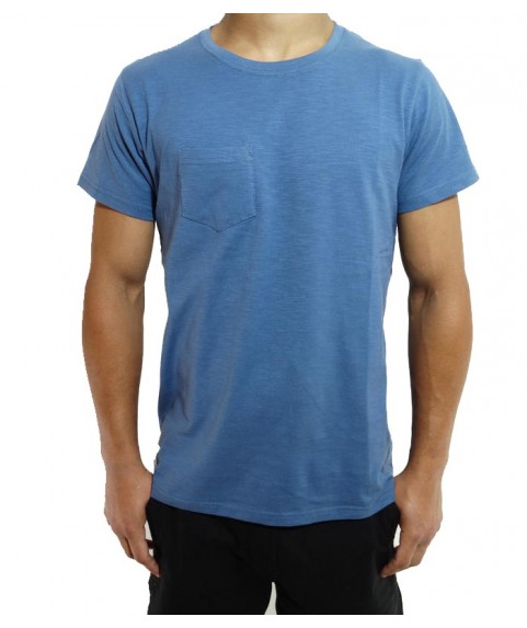 SLUB TEES WITH POCKET DENIM