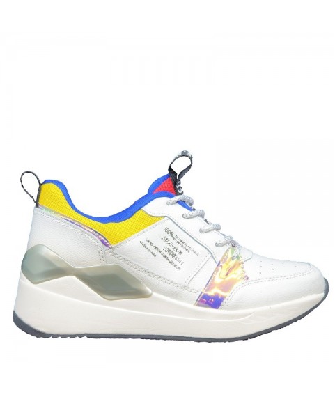 ΓΥΝΑΙΚΕΙΑ  ΠΑΠΟΥΤΣΙΑ SNEAKERS SEVEN FT190220 WHITE/YELLOW