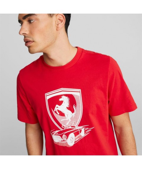 Scuderia Ferrari Race Big Shield Tonal Tee Men Ανδρικό Μλπουζάκι Puma Κόκκινο 538184-02