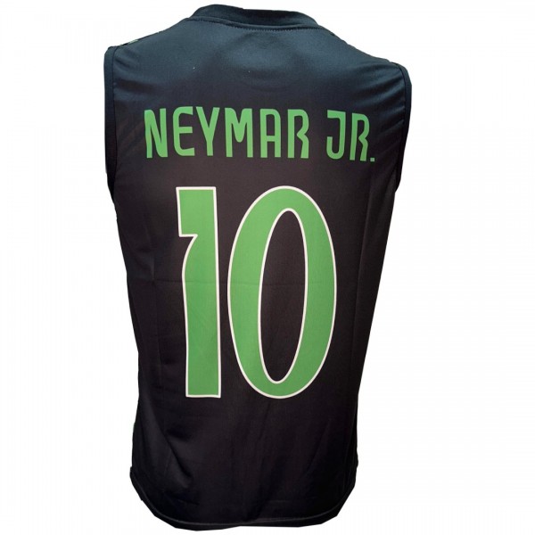 Ανδρική Εμφάνιση Ποδοσφαίρου Neymar Εθνική Βραζιλίας Πράσινη Μαύρη  Αμάνικη Χριστός 260825-01