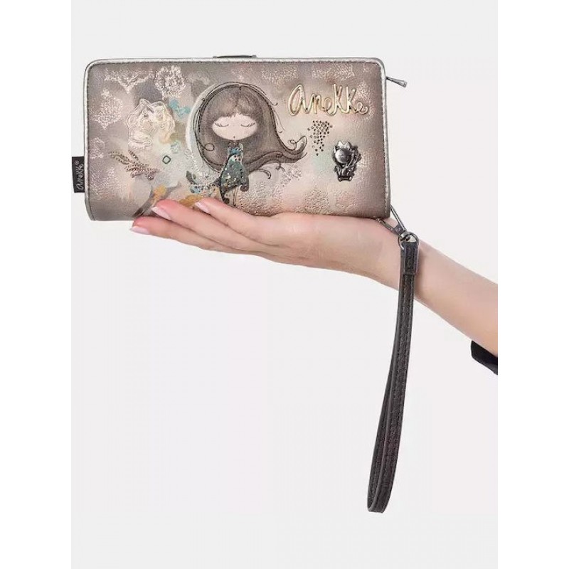 Anekke Γυναικείο Πορτοφόλι Υφασμάτινο Μεγάλο RFID Real Μπεζ FW/25 41709-901