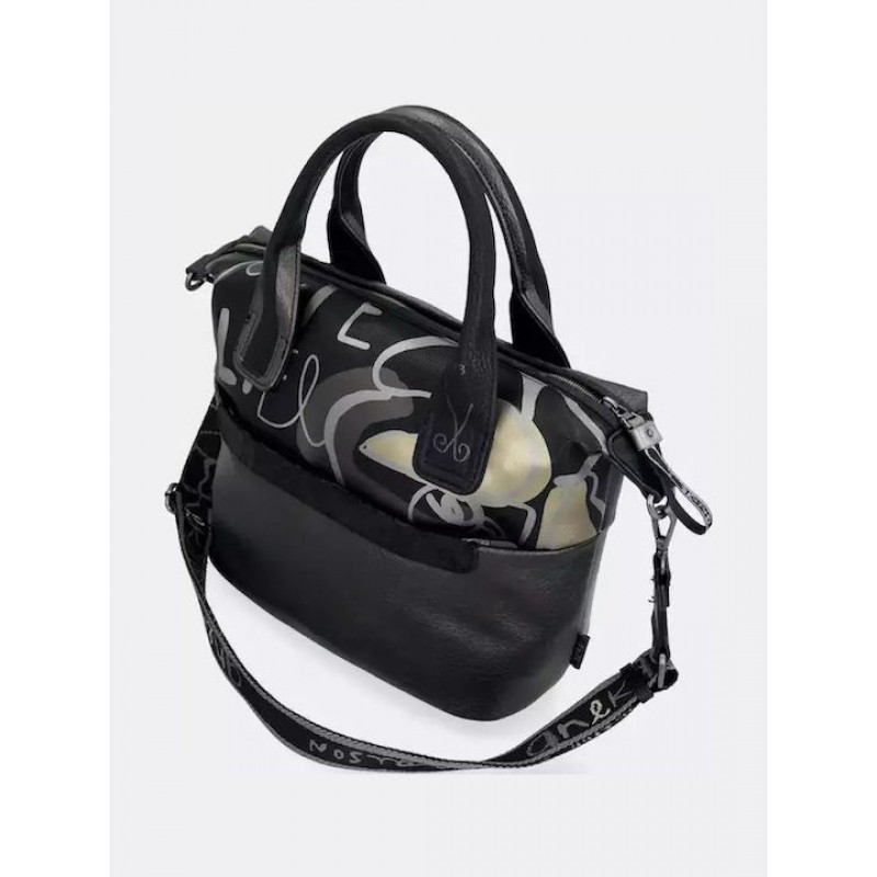 Anekke Γυναικεία Τσάντα Χειρός/Ώμου Μαύρο/Γκρι NATURE KOKO FW/25 41861-403
