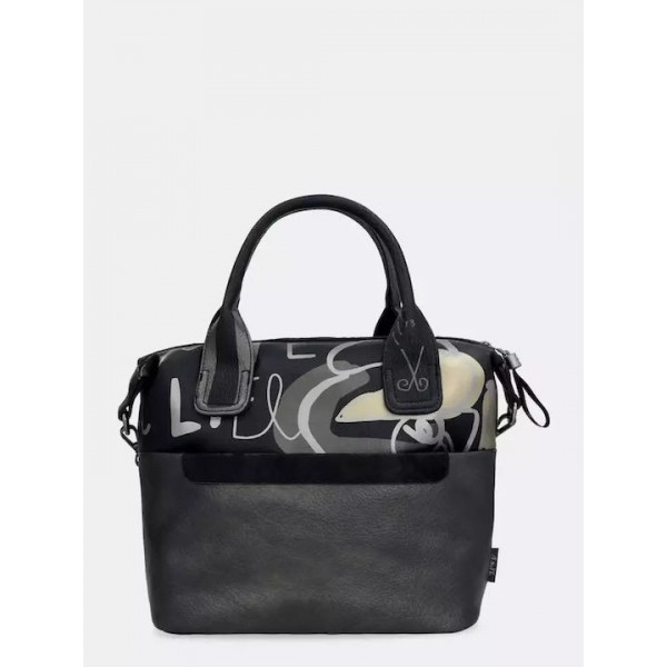 Anekke Γυναικεία Τσάντα Χειρός/Ώμου Μαύρο/Γκρι NATURE KOKO FW/25 41861-403