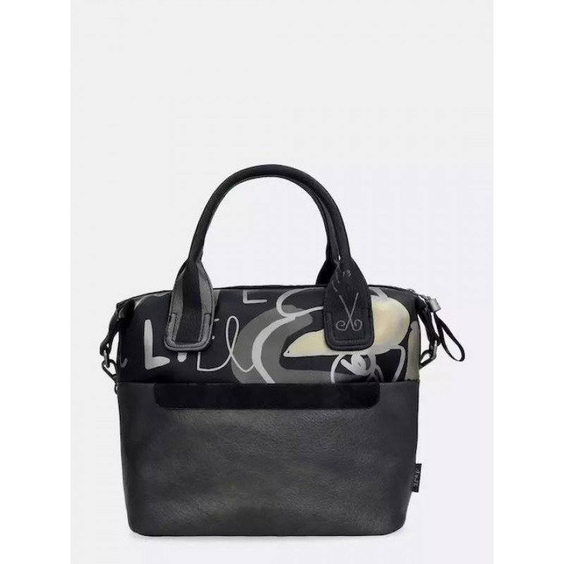 Anekke Γυναικεία Τσάντα Χειρός/Ώμου Μαύρο/Γκρι NATURE KOKO FW/25 41861-403