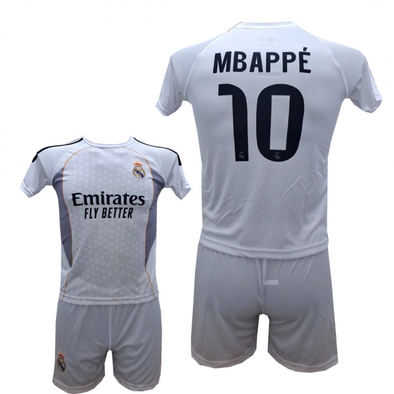 Παιδικό Σετ Ποδοσφαίρου Real Madrid Mbappe Ασπρη 2026-26